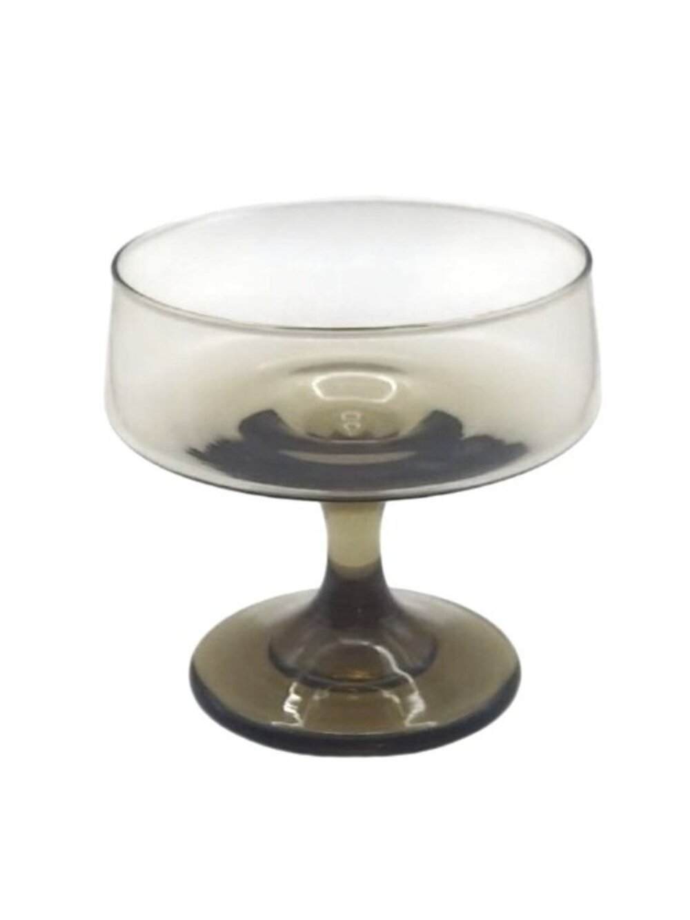Libbey Tawny Accent Smoky Brown Champagne Coupe Glasses Set Of 4 Vintage 70s - Picture 5 of 8